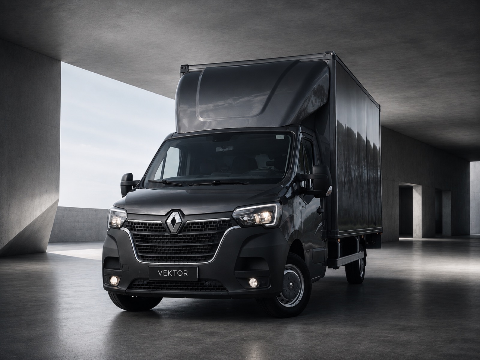 Renault Master Koffer 3,5 t mit Ladebordwand – Vektor Transport